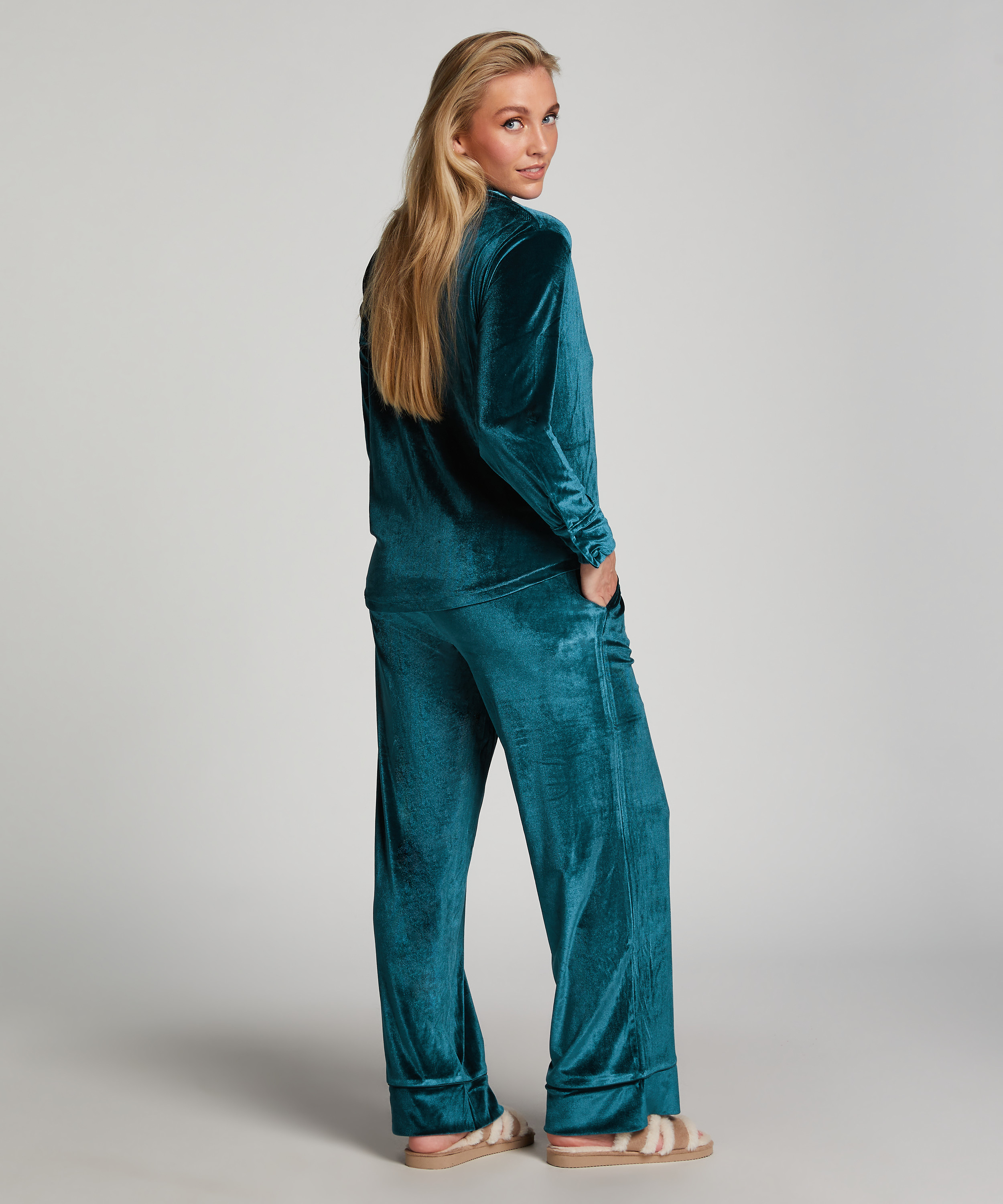 Langermet jakke i vellor, Bl&aring;, main