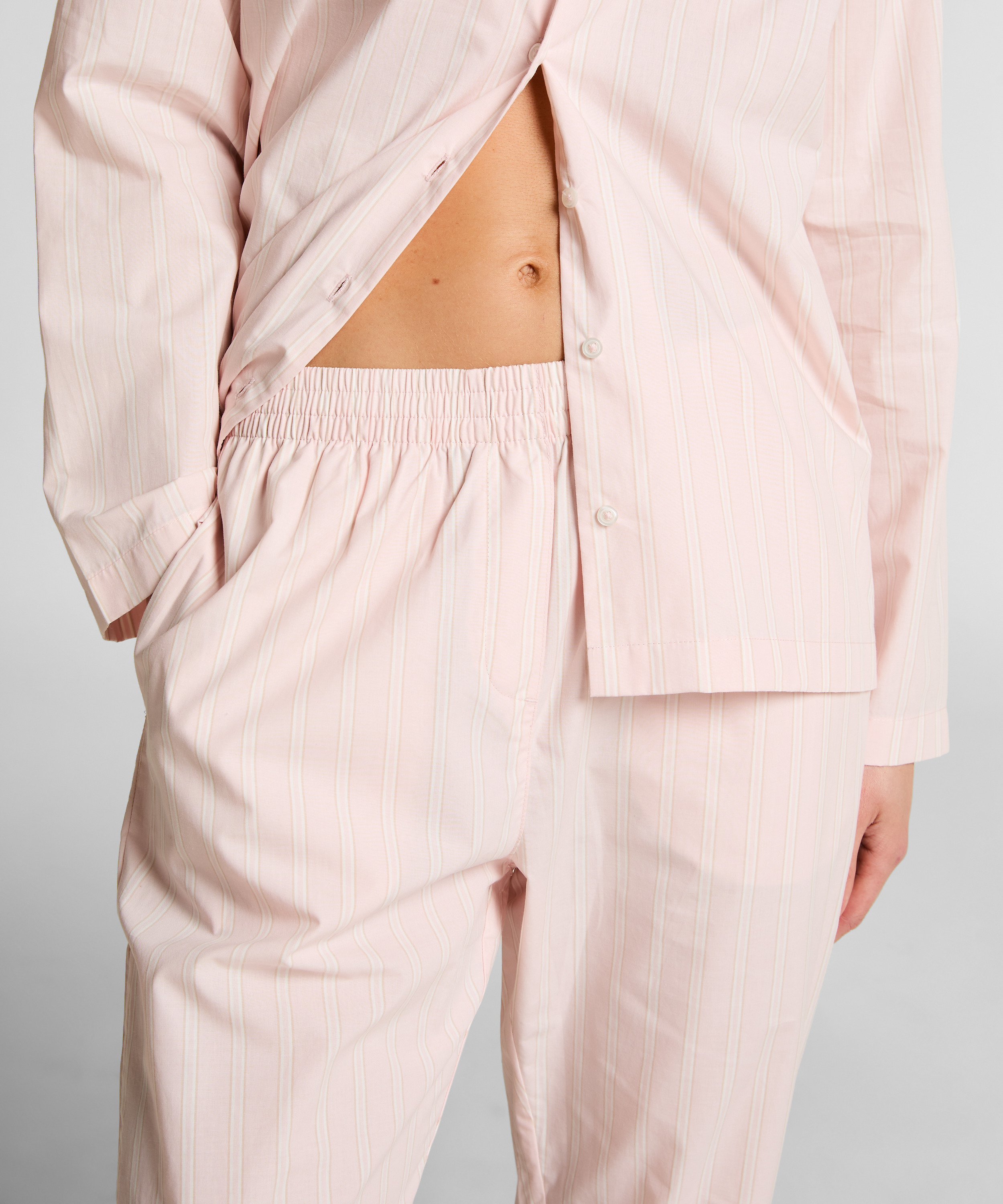 Pyjamabukserr bomull Poplin, Rosa, main