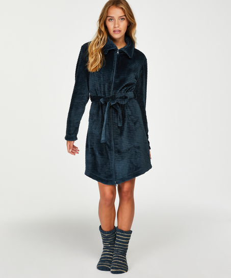 Badekåpe Zip Fleece, Blå