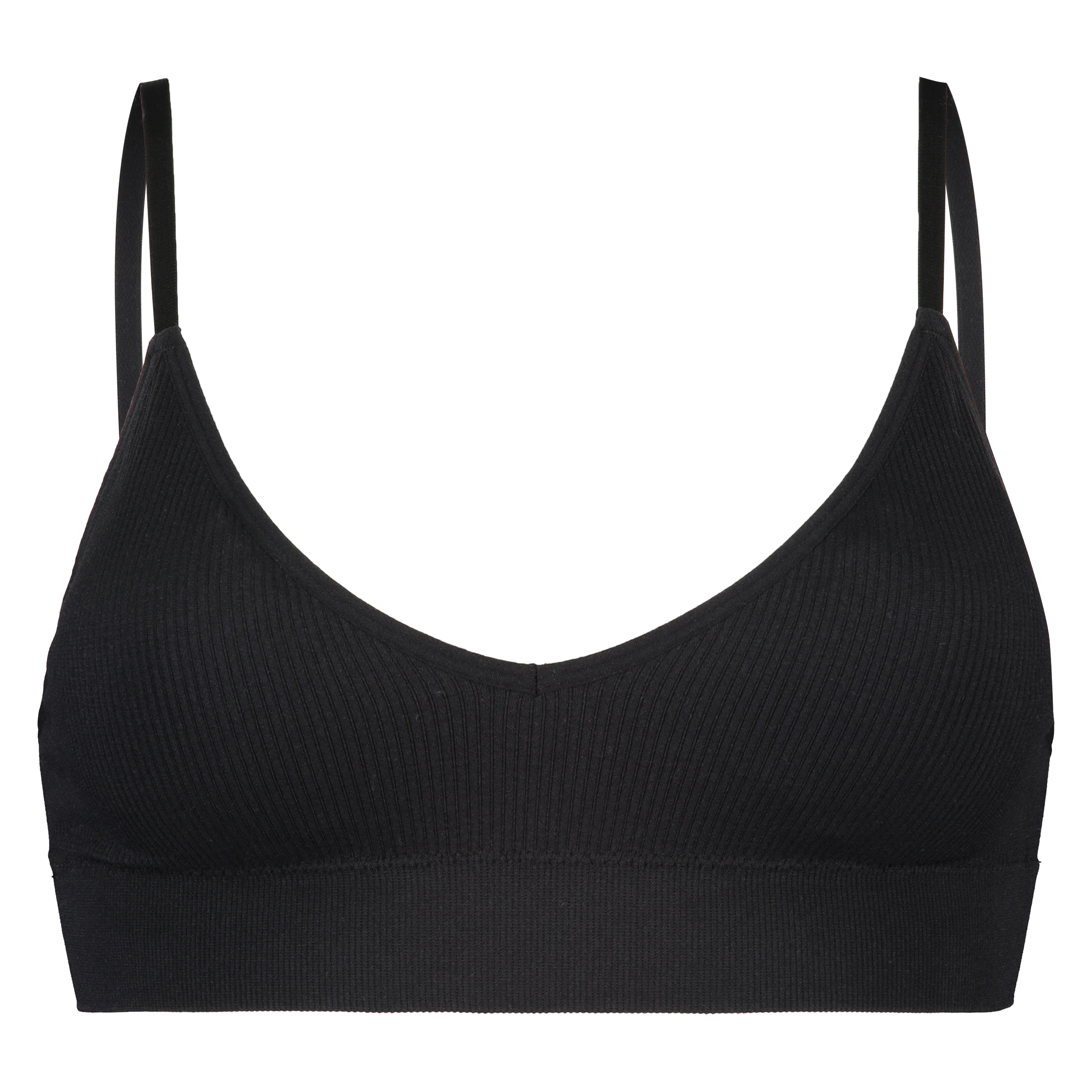 Sømløs bralette, Svart, main