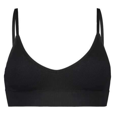 Sømløs bralette, Svart