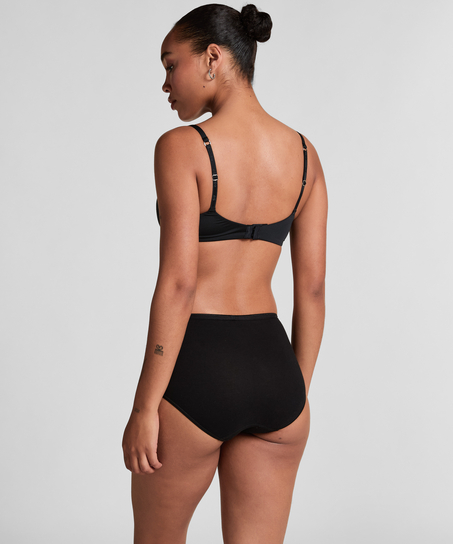 Midi supersliptruse i bomull, Svart