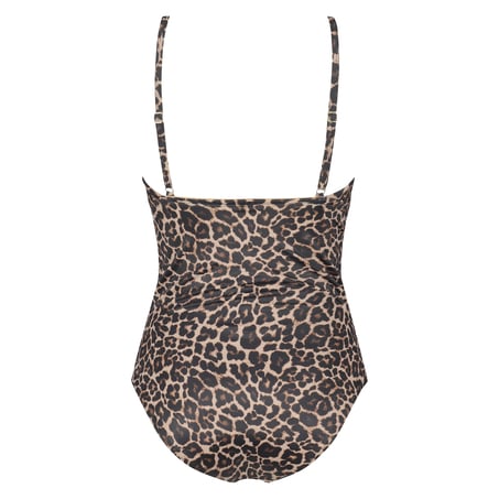 Leopard badedrakt, Beige