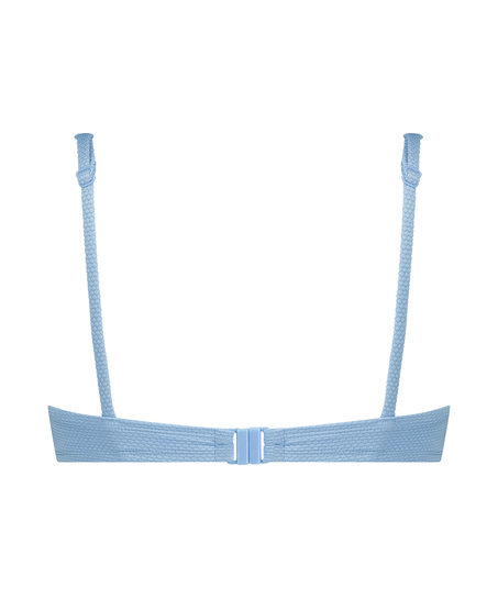 Scallop upolstret bikinioverdel med spiler, Blå