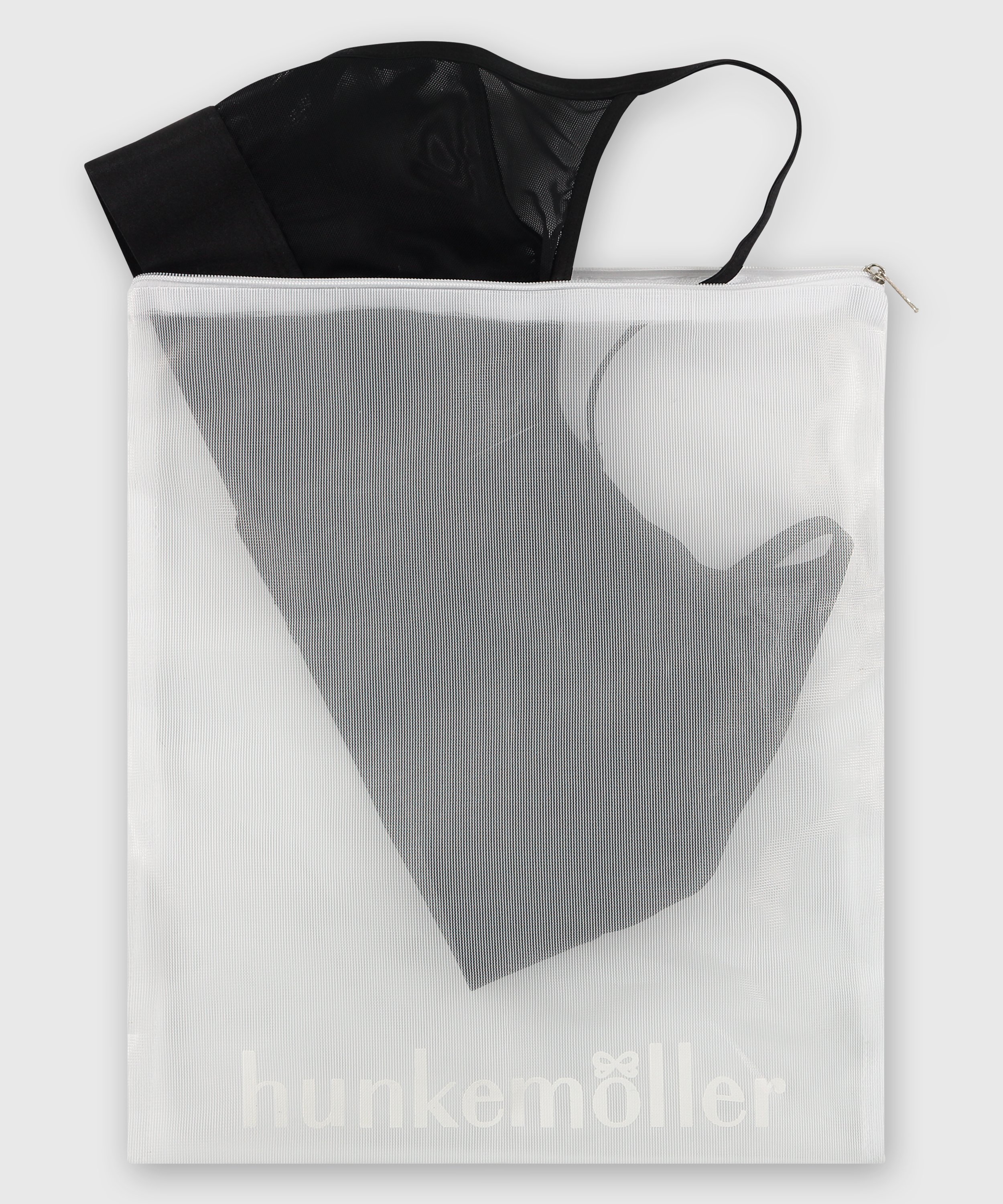 Vaskepose med glidelås, Hvit, main