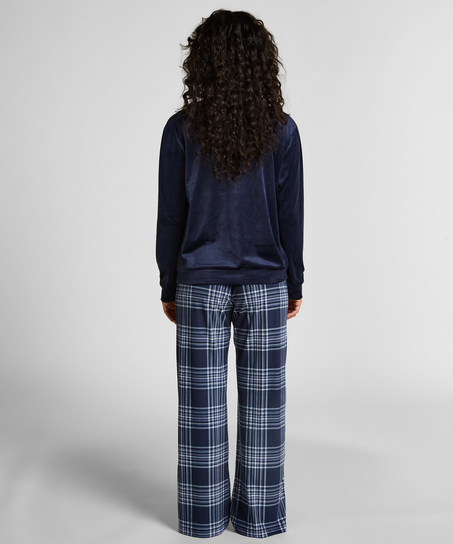 Pysjamassett Velours, Blå