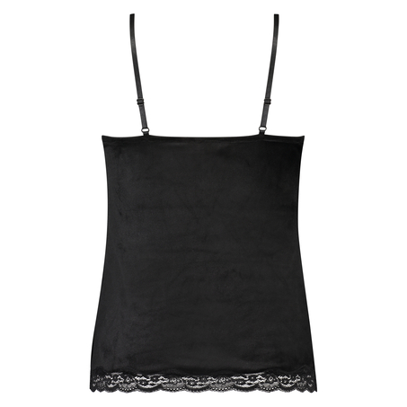 Cami-topp Velours Lace, Svart