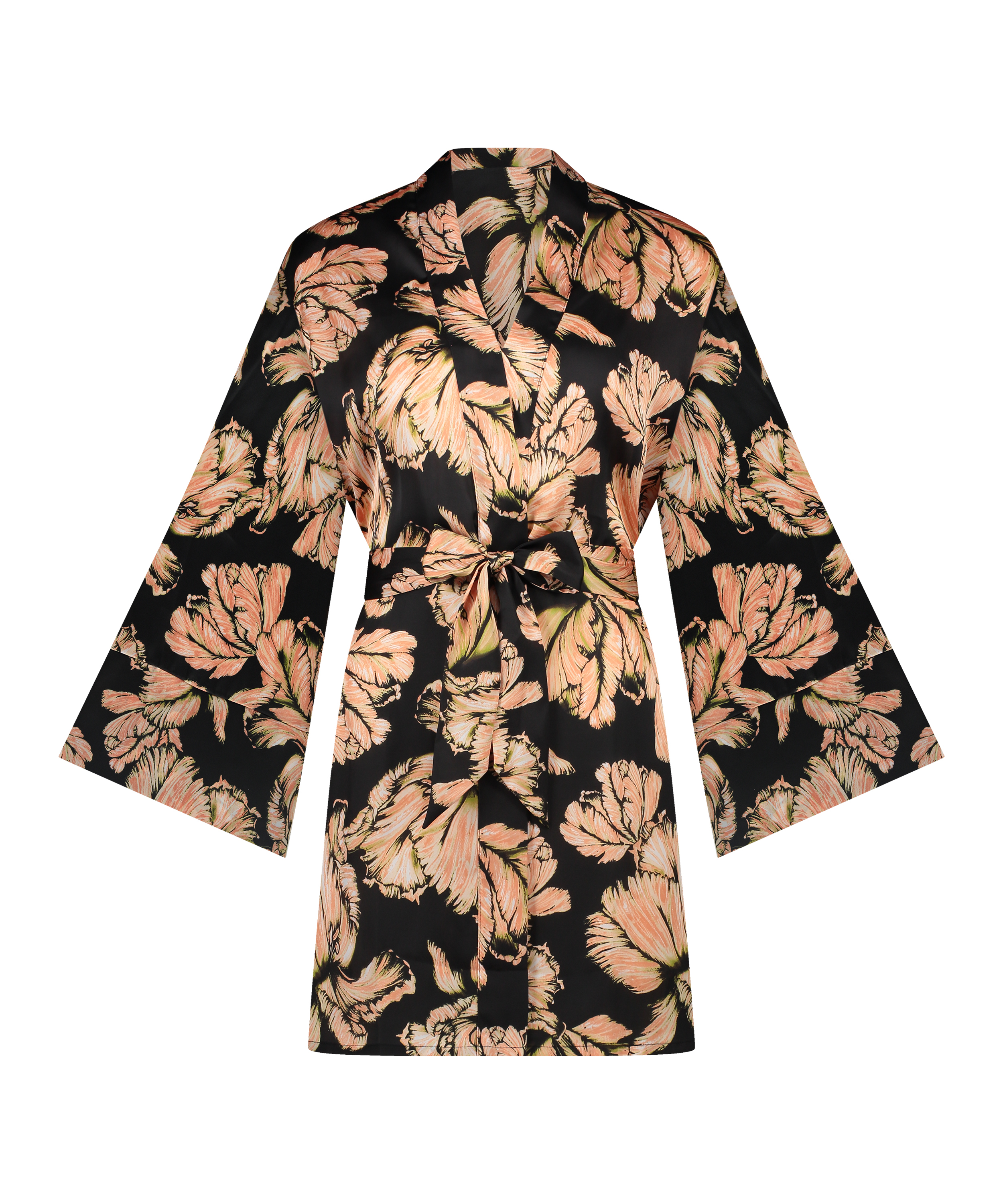 Satengkimono, Svart, main