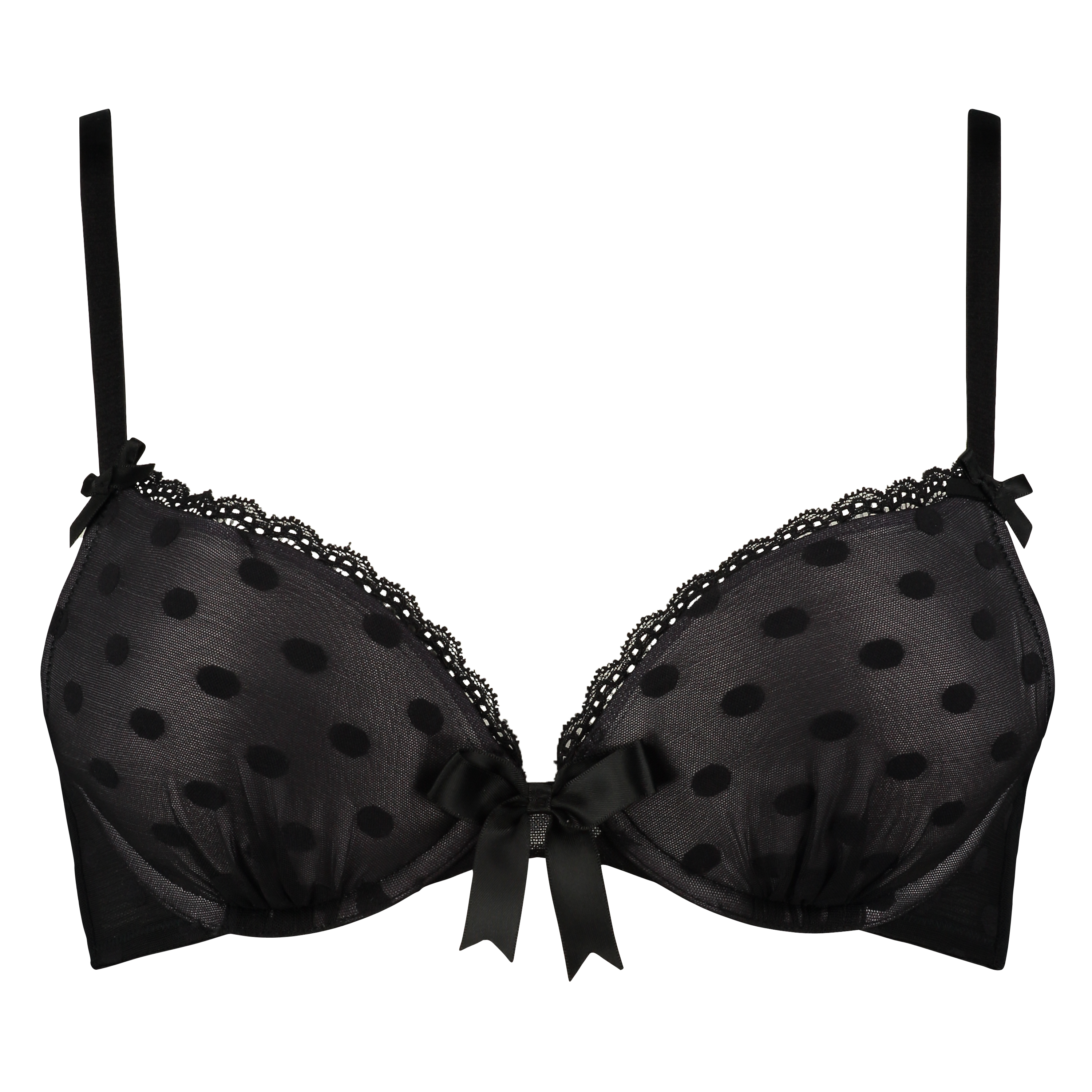 Padded underwired push-up bra Elle, Svart, main