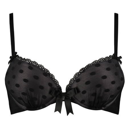 Padded underwired push-up bra Elle, Svart
