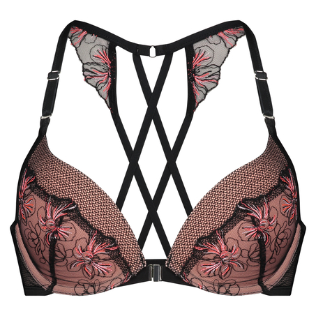 Polstret pushup-BH med spiler Duckie, Svart