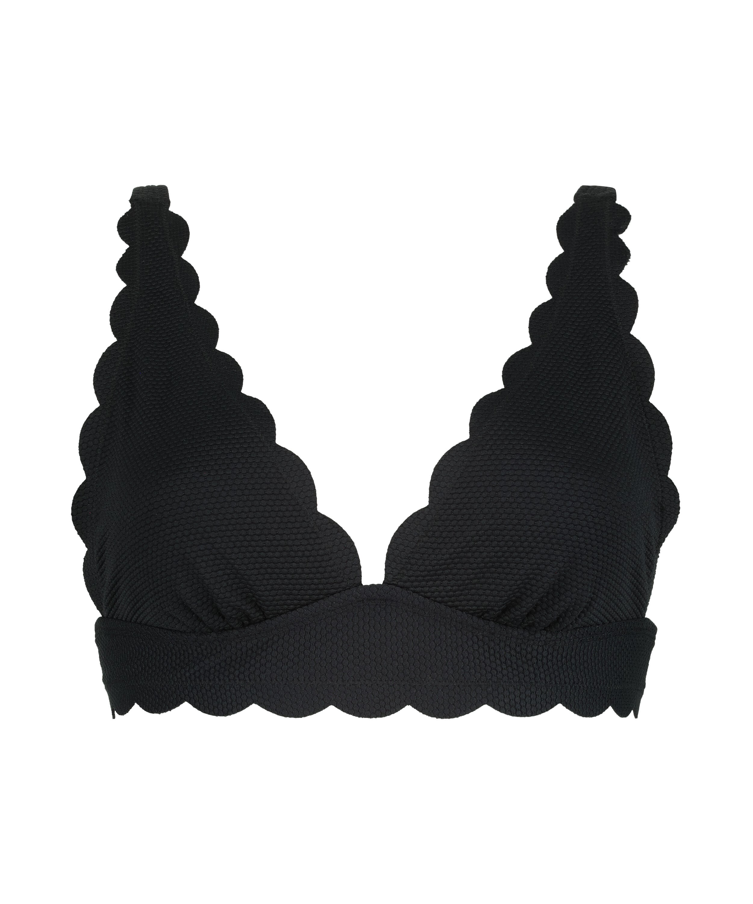 Scallop triangle bikinitopp, Svart