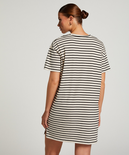 Nattskjorte med rund hals, Svart