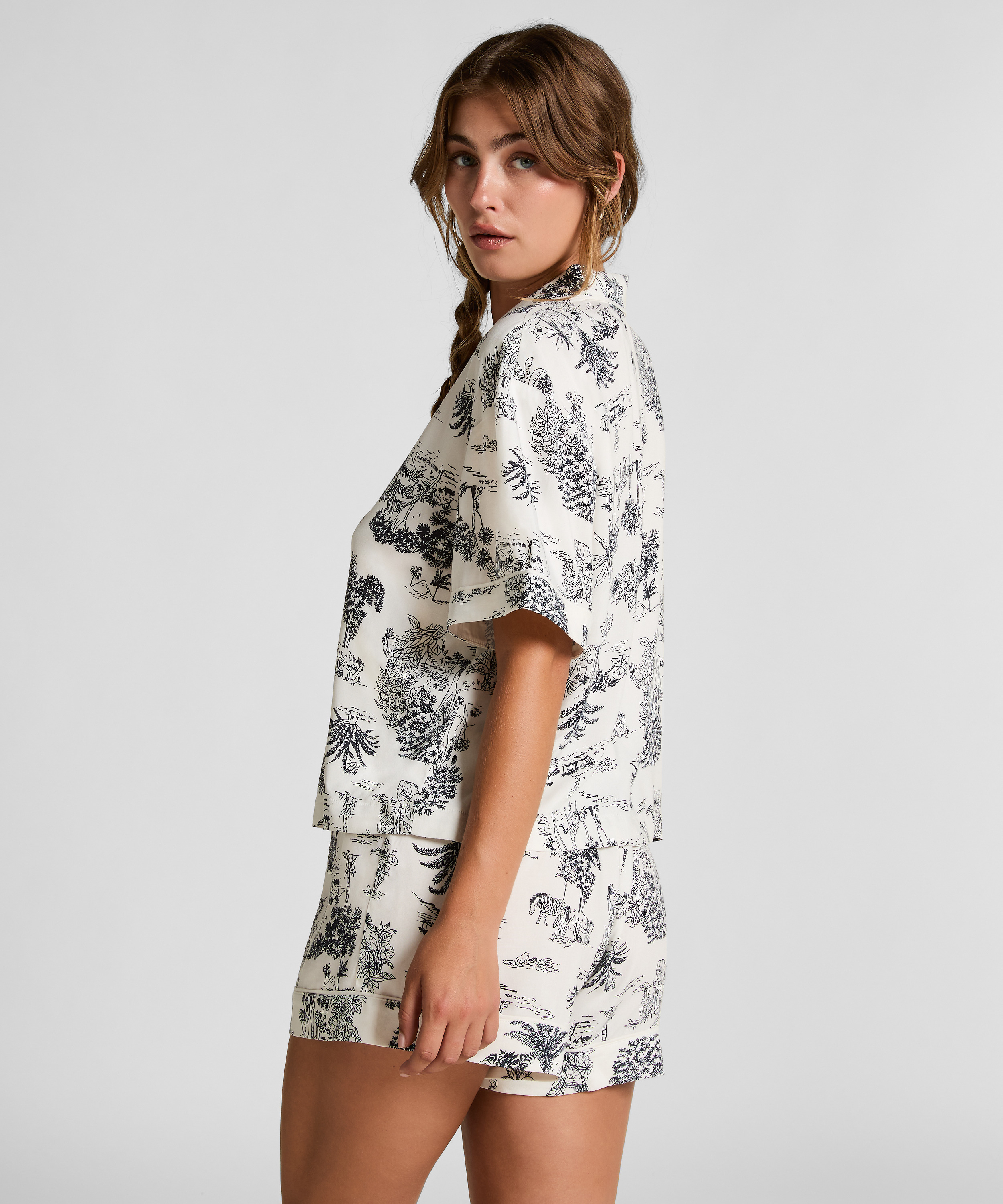 Jakke korte ermer vevd, Hvit, main