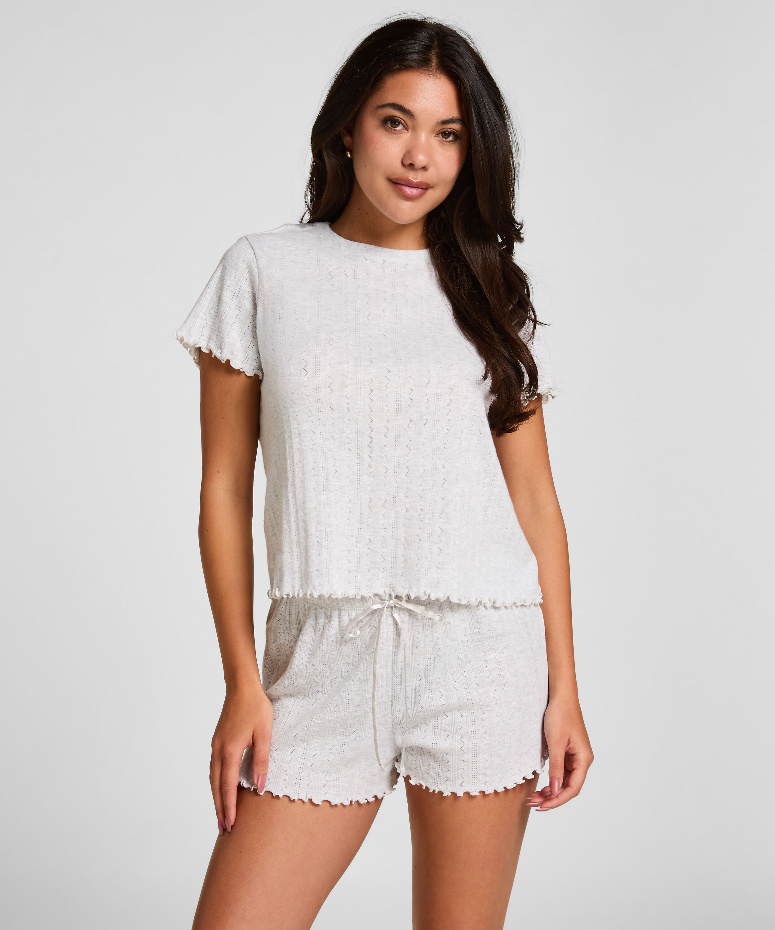 Shorts Pointelle, Beige