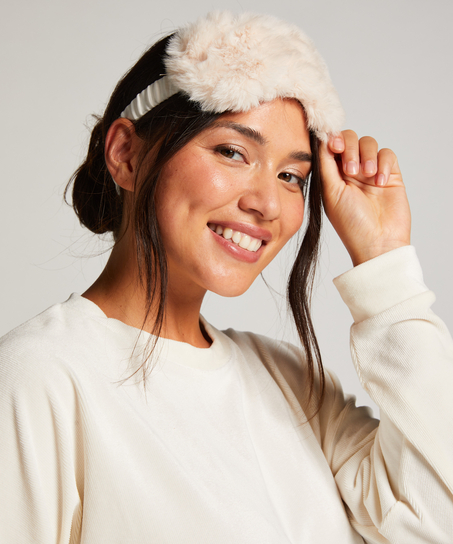 Sovemaske Fake Fur, Hvit