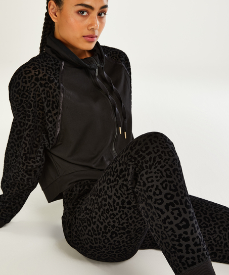 HKMX Leopard joggebukser, Svart
