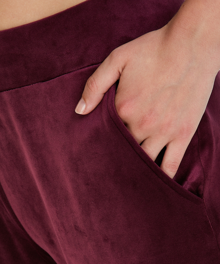 Velours pysjamasbukse, Rød