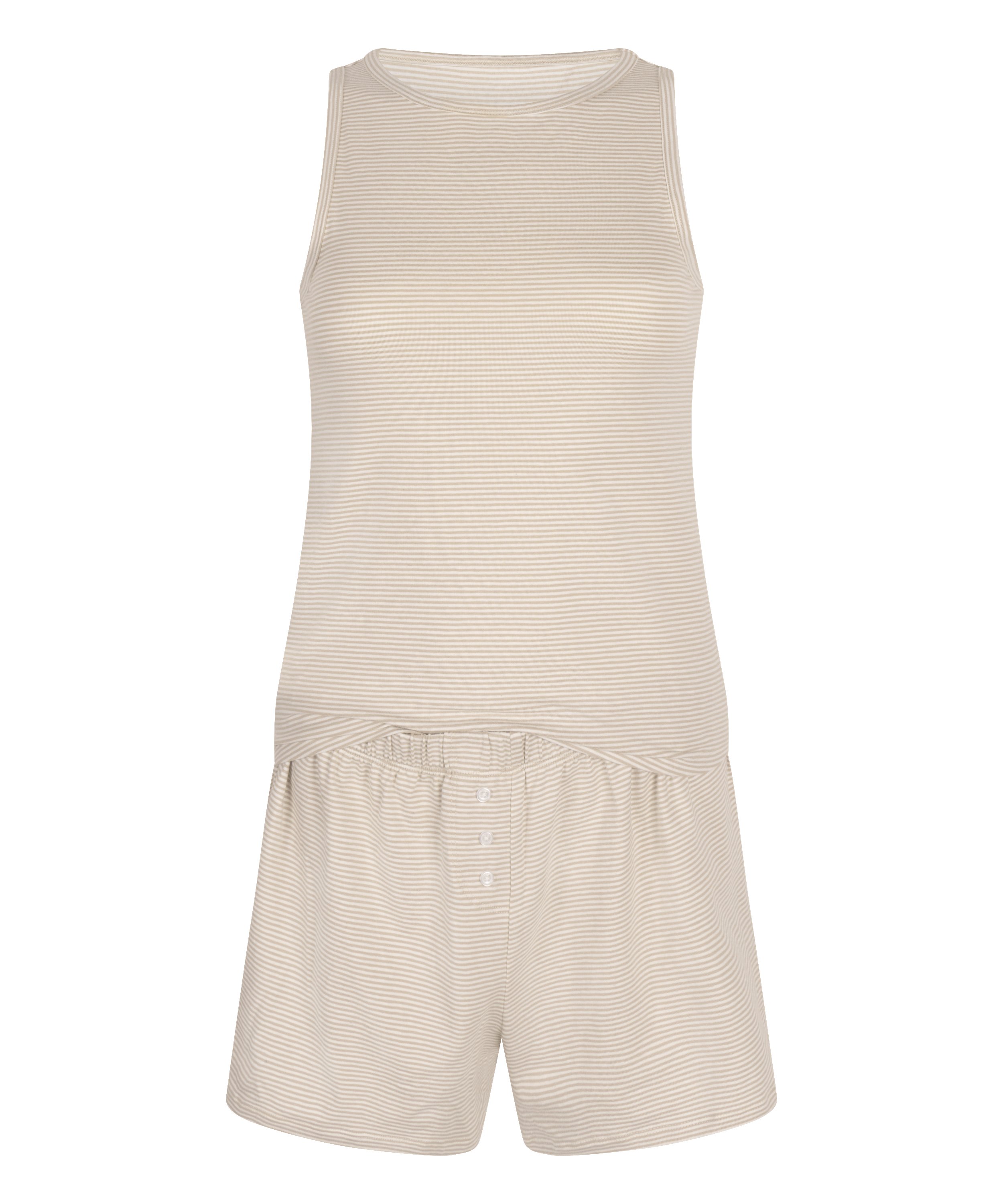 Pyjamasett med Singlet i Jersey, Beige, main