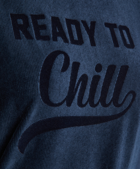 Langermet velvet topp, Blå