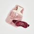 Hot Water Bottle And Eye Mask Set, Rosa