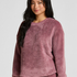 Langermet Topp Fluffy Fleece, Rosa