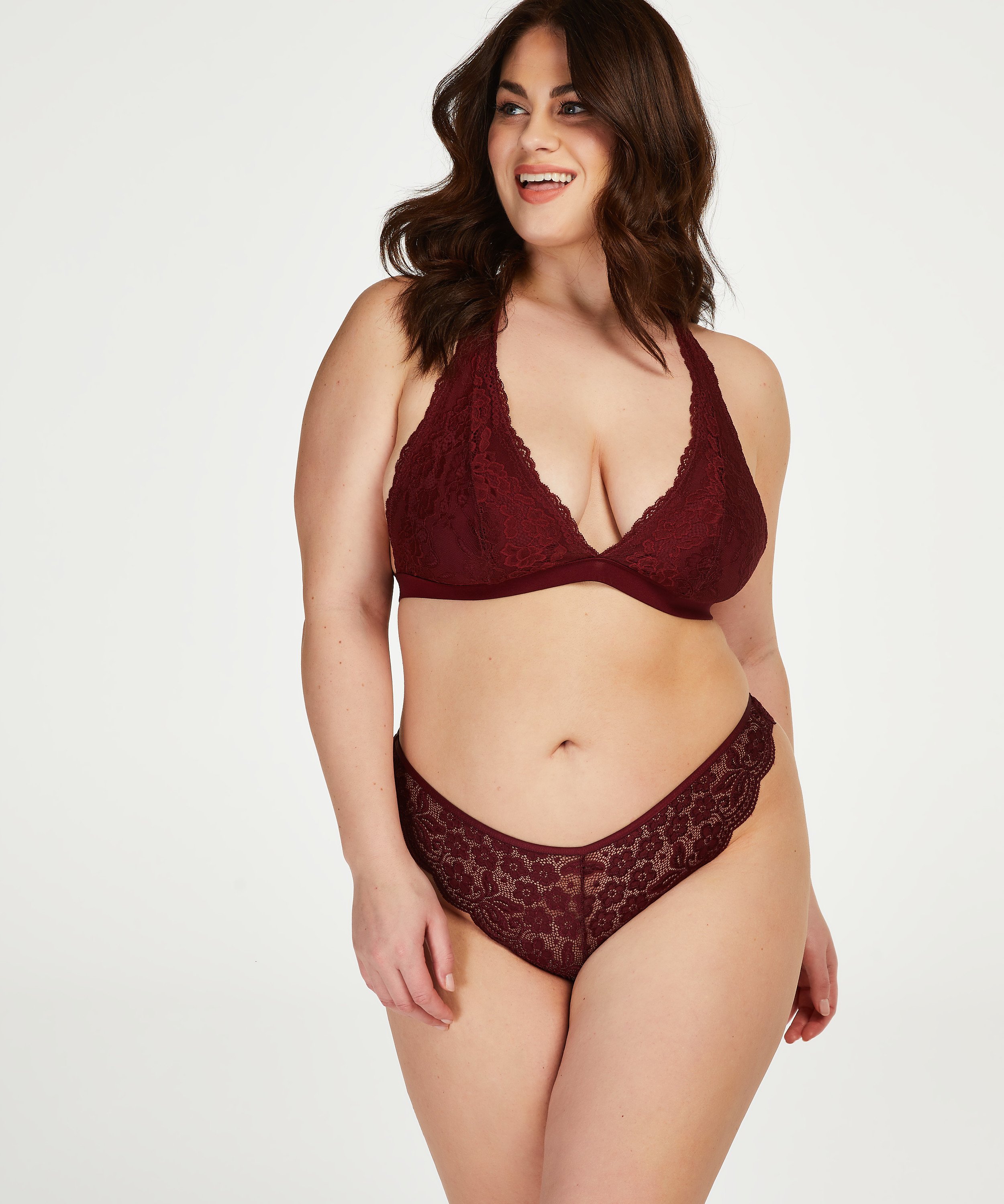 Slip brésilien jambe haute, Rød, main