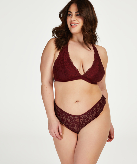 Slip brésilien jambe haute, Rød