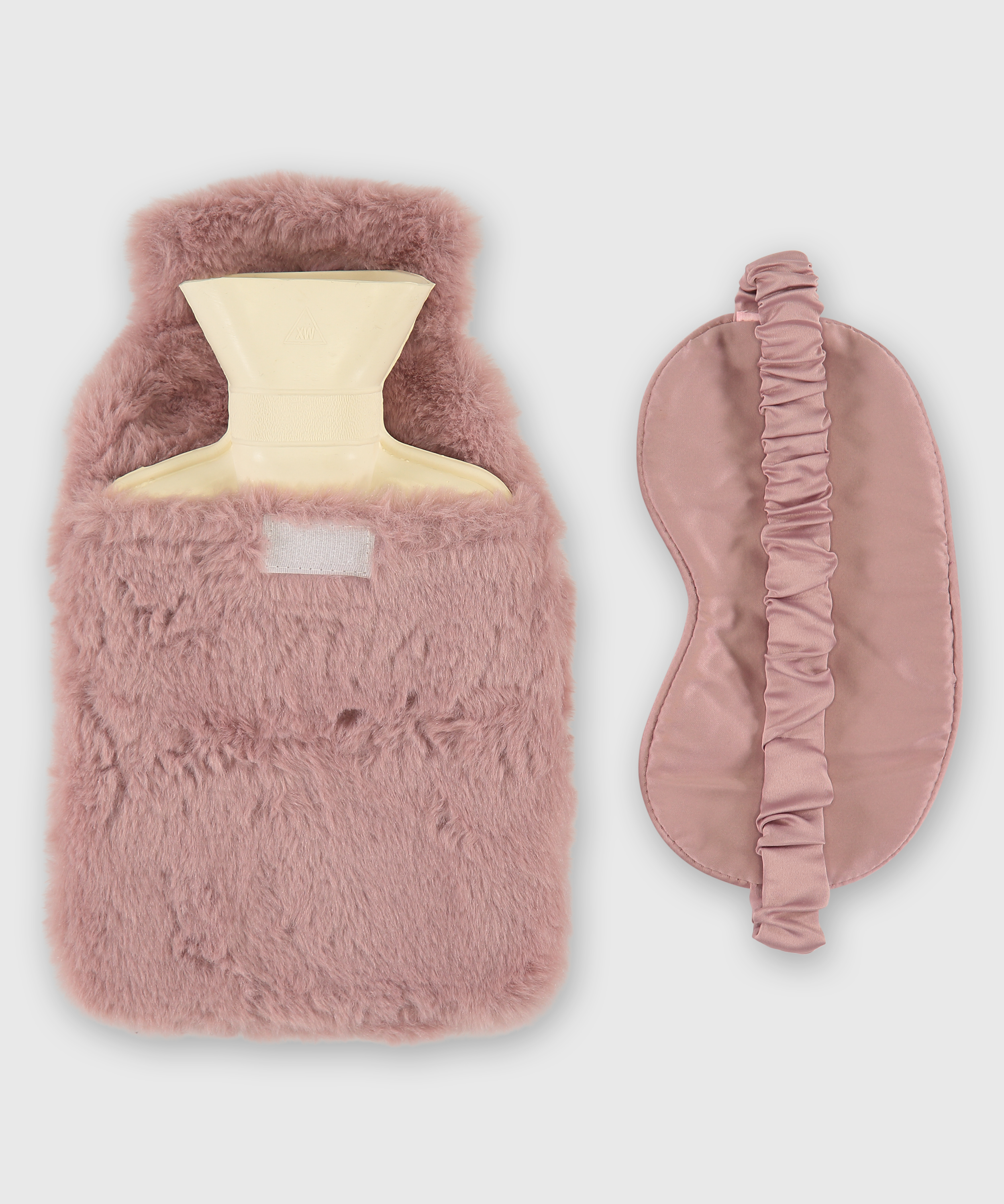 Hot Water Bottle And Eye Mask Set, Rosa, main