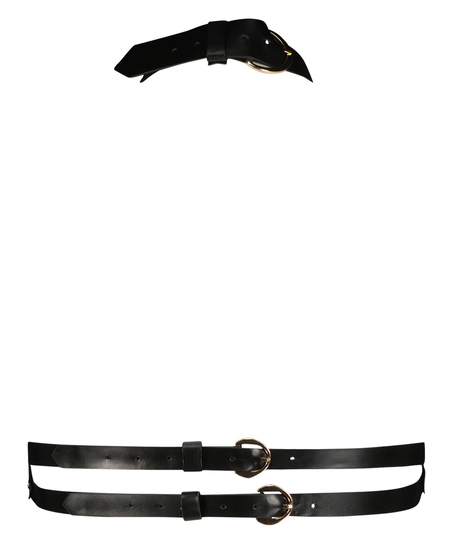 Bralette i imitert skinn, Svart