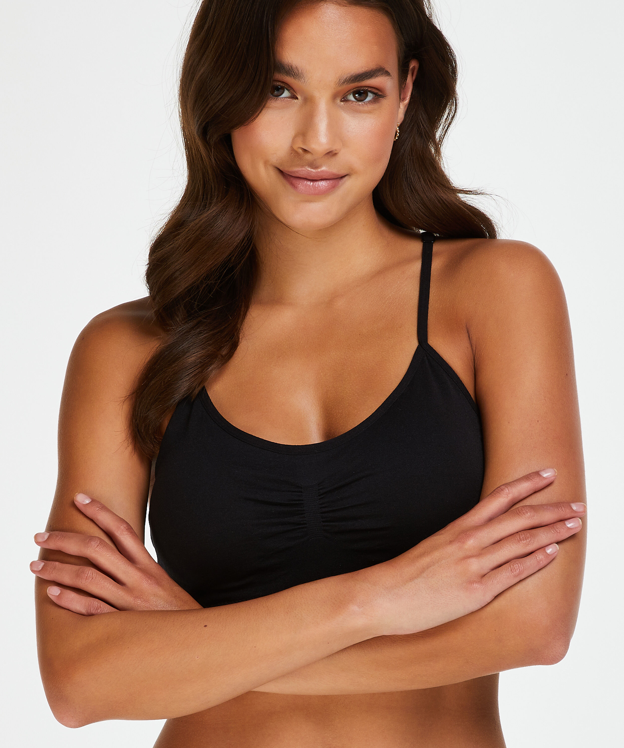 Marine sømløs bralette, Svart
