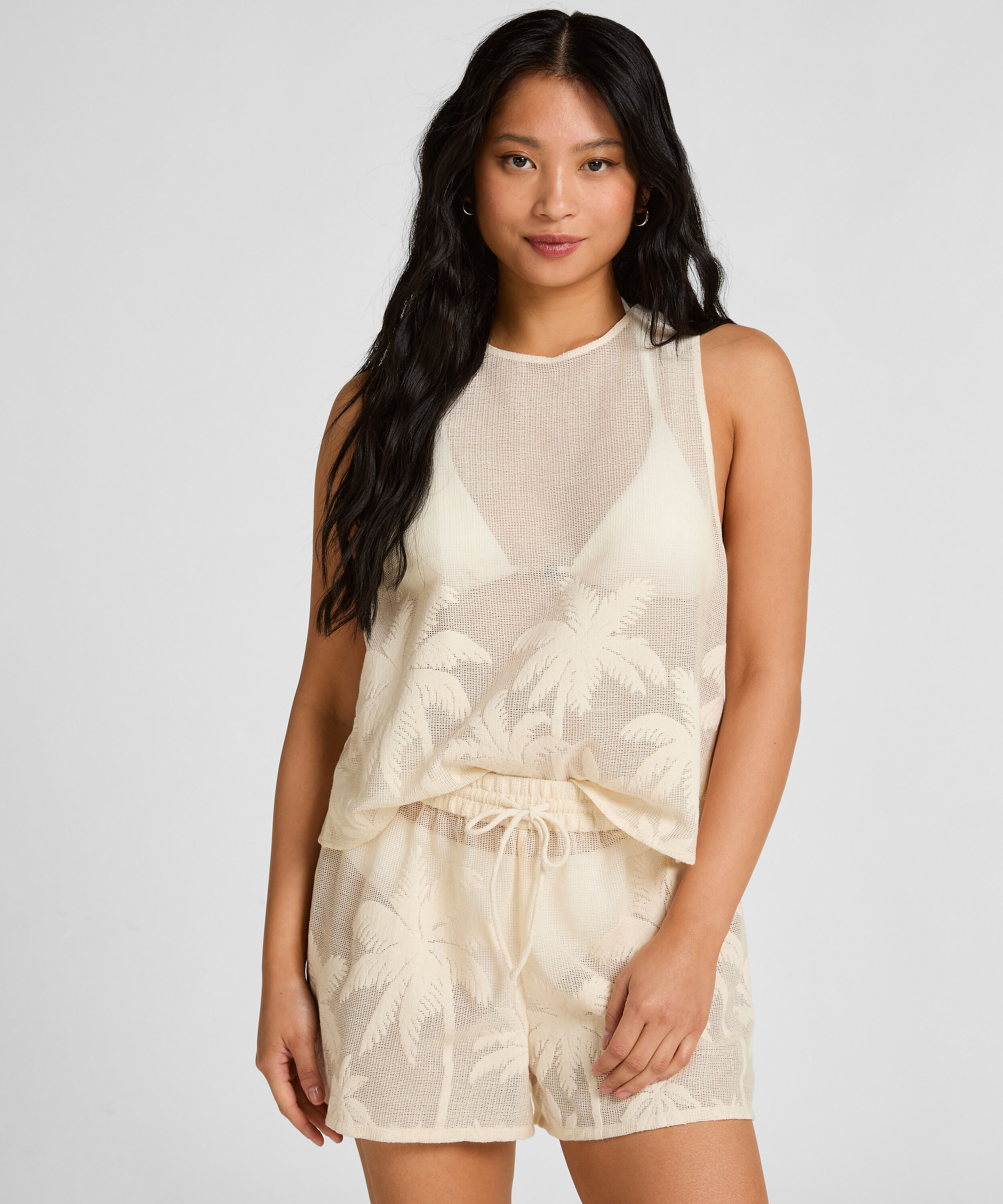 Beach Shorts Palm, Hvit