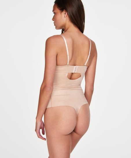 Skulpterende body med forete skåler, Beige