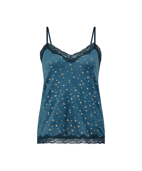 Velvet lace cami, Bl&aring;