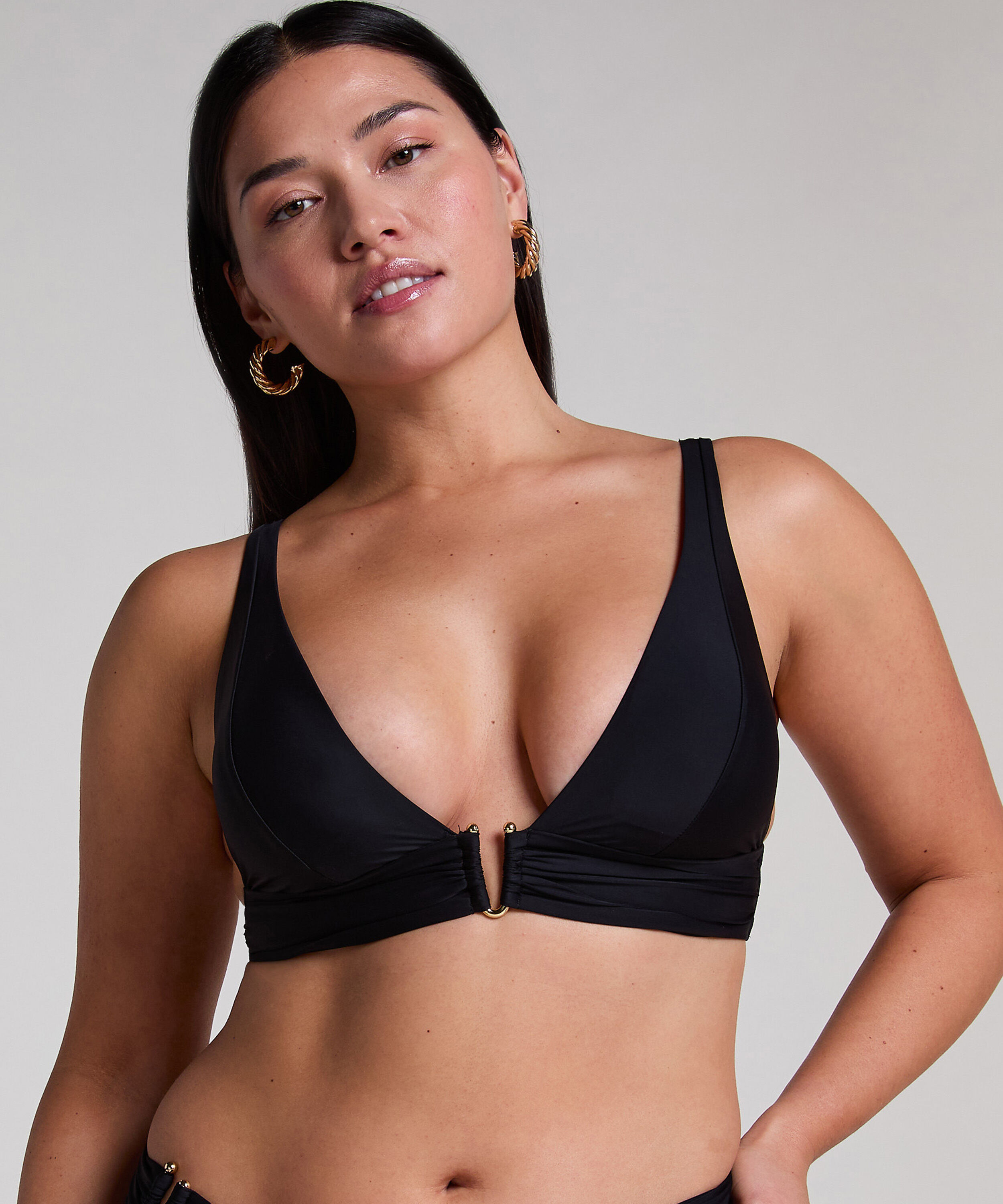 Luna triangle bikinitopp, Svart