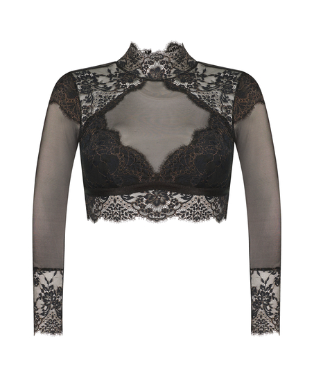 Bralette med lange ermer Cynthia, Svart