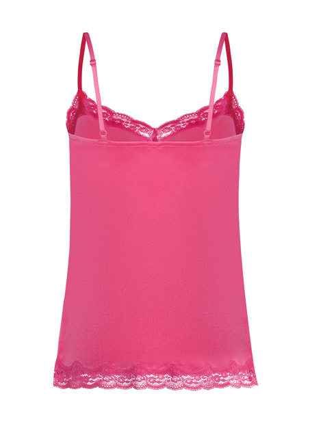 Cami-topp Velours Lace, Rosa
