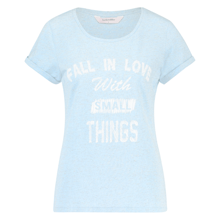 Chest Print SS Top, Blå