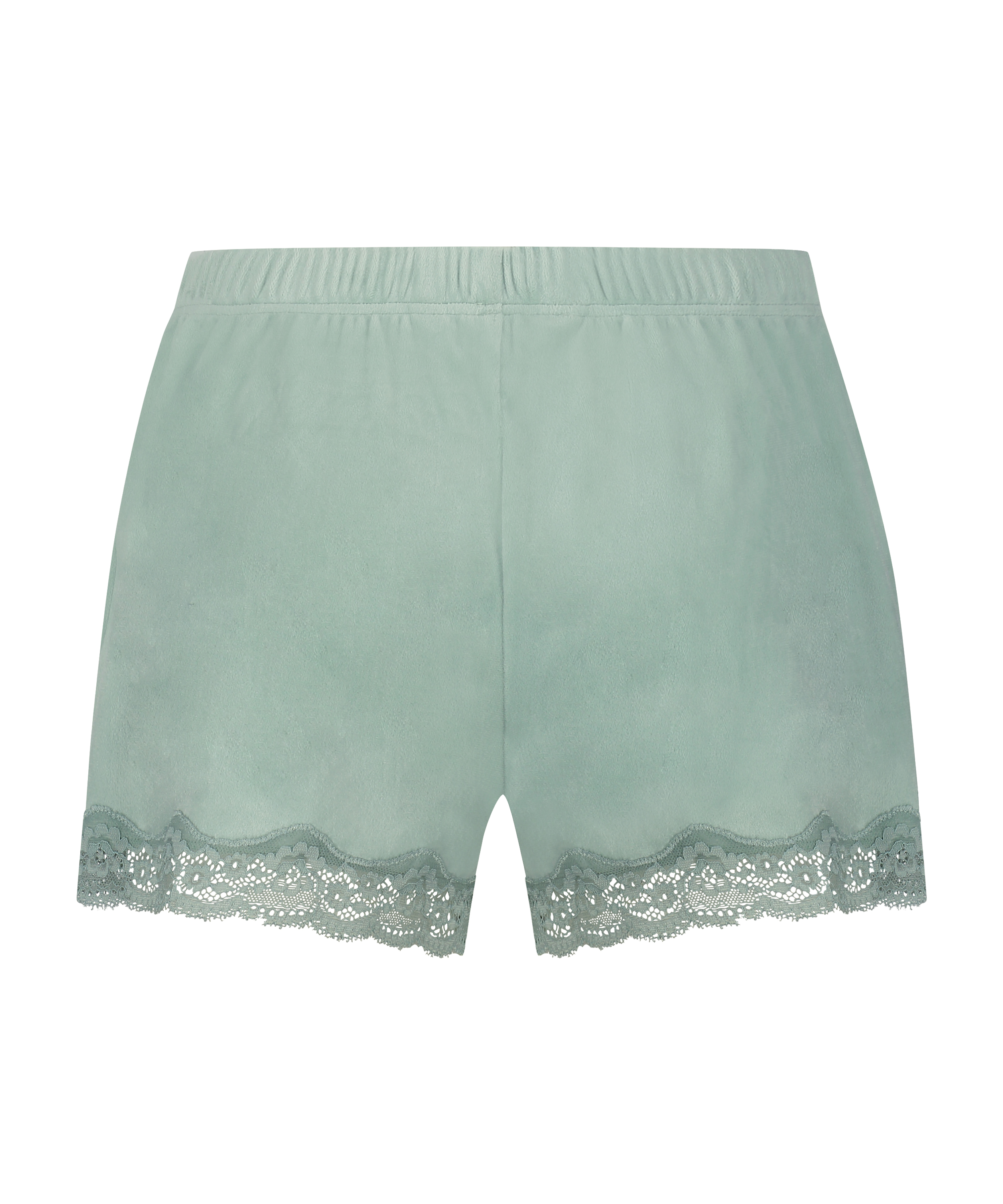 Velvet lace shorts, Grønn, main