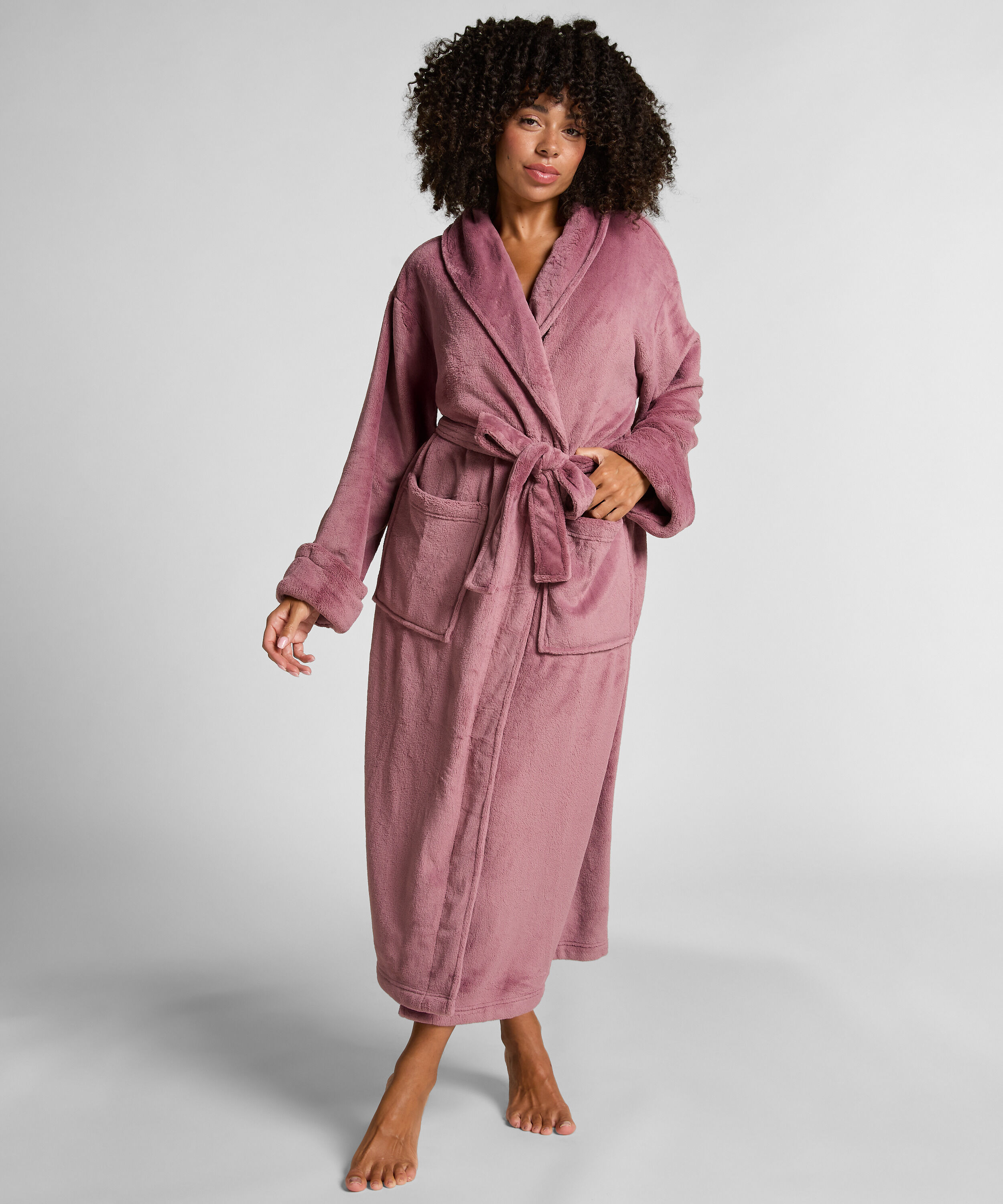 Myk fleece-badekåpe, Lilla Myk fleece-badekåpe, Lilla