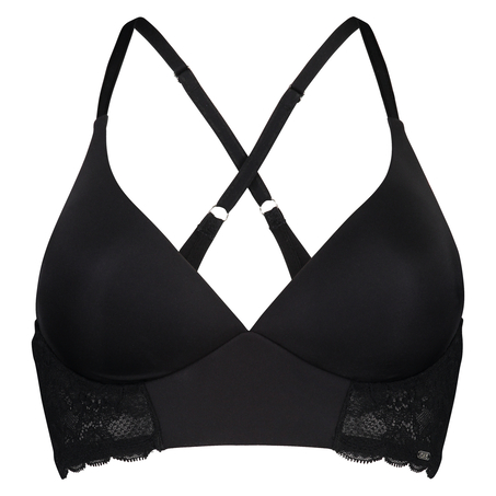 Hope Lace Padded Non-Underwired Bra, Svart