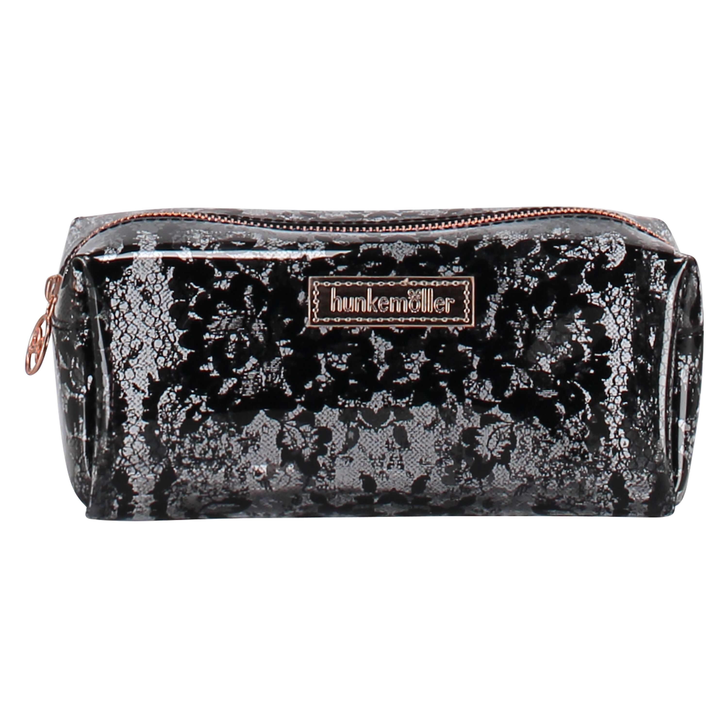 Stripe makeupveske i plast, Rosa