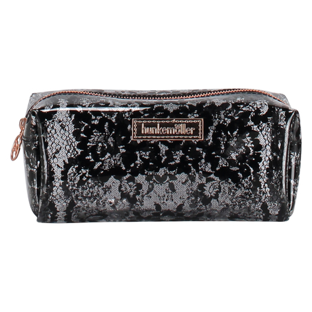 Stripe makeupveske i plast, Rosa