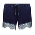 Skinnende velour Lace Shorts, Bl&aring;