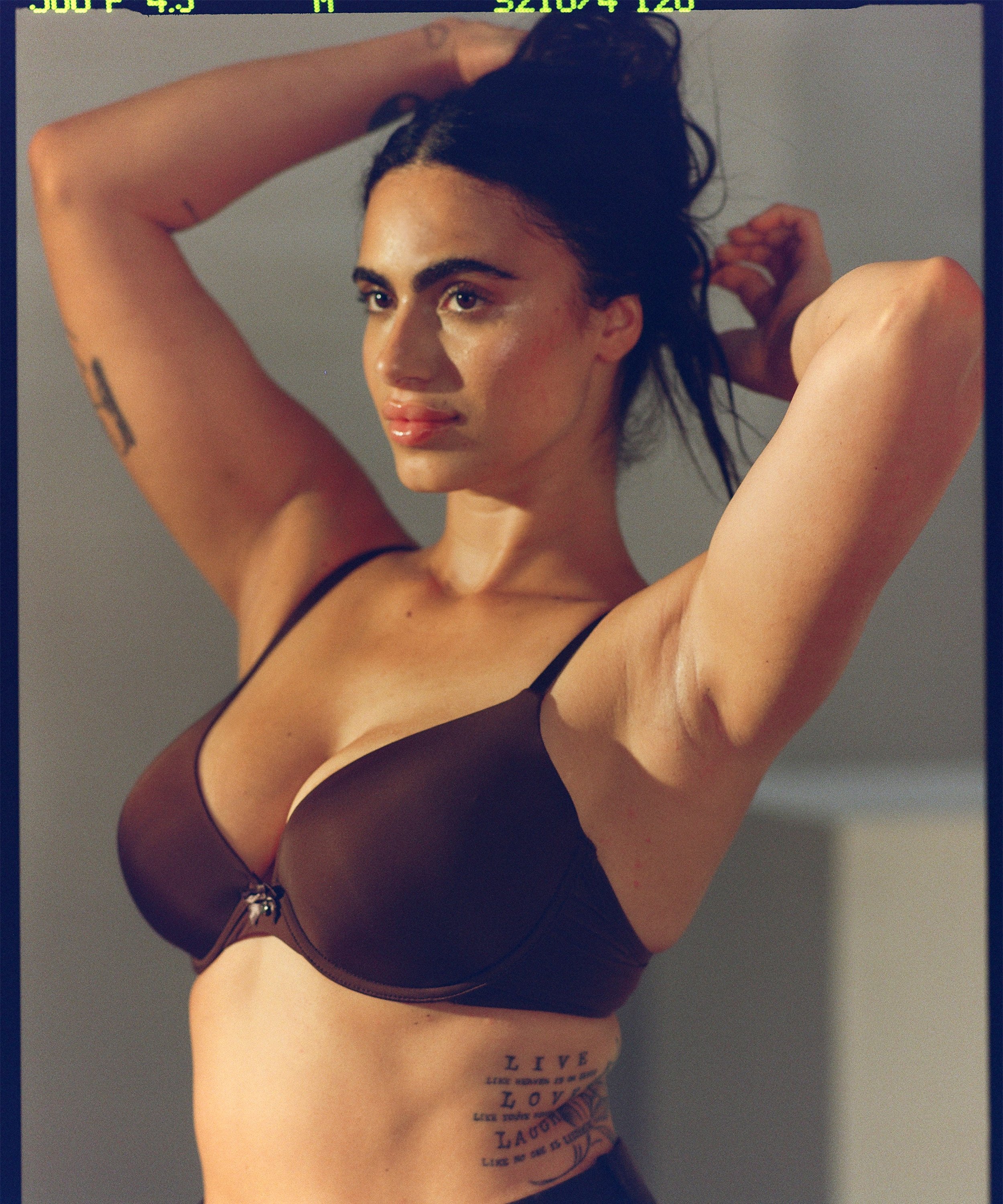 Vattert bh med b&oslash;yle Plunge, Brun, main