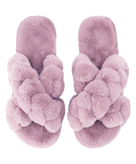 Fake Fur Sliders, Lilla