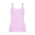 Ribbestrikket singlet med blonder, Lilla