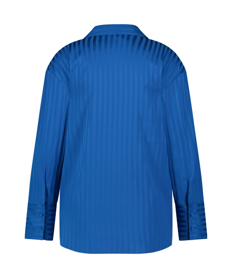 Langermet jakke i sateng, Blå