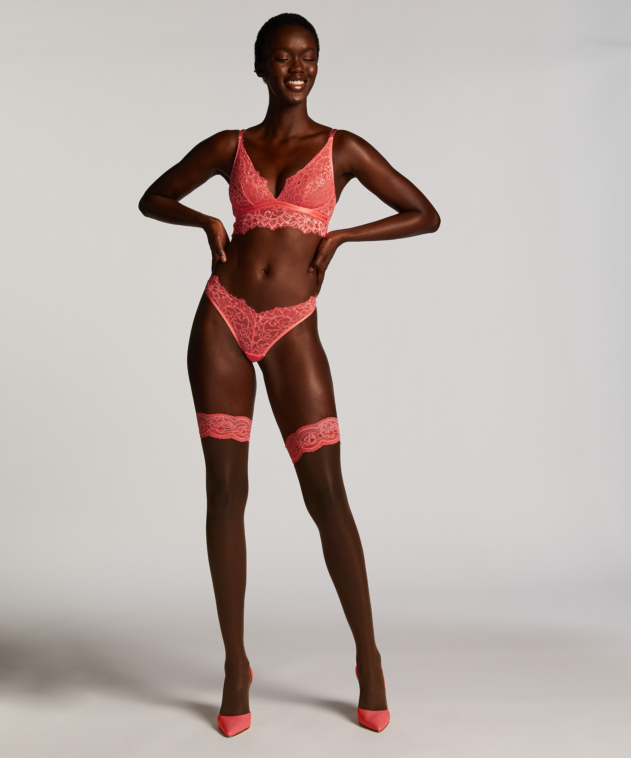 Stay-ups 15 Denier Blonde, Rosa, main