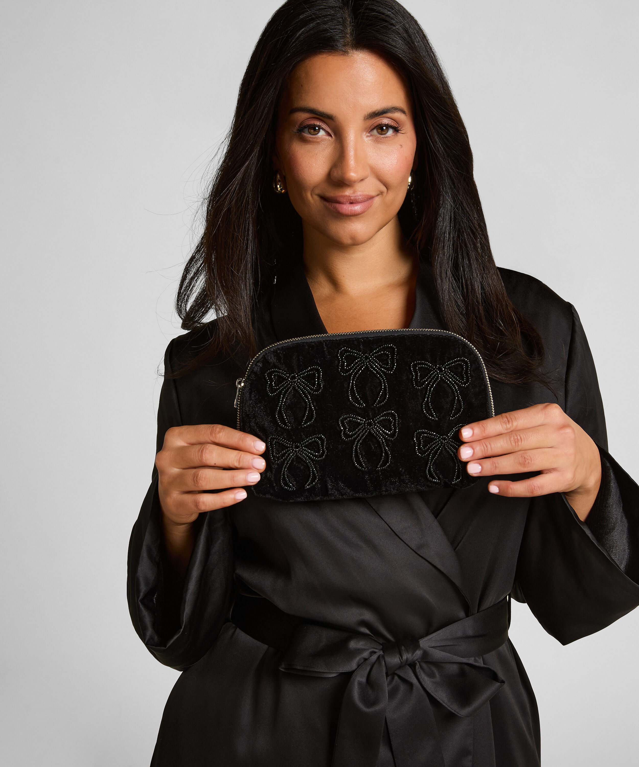 Bow makeup-veske, Svart